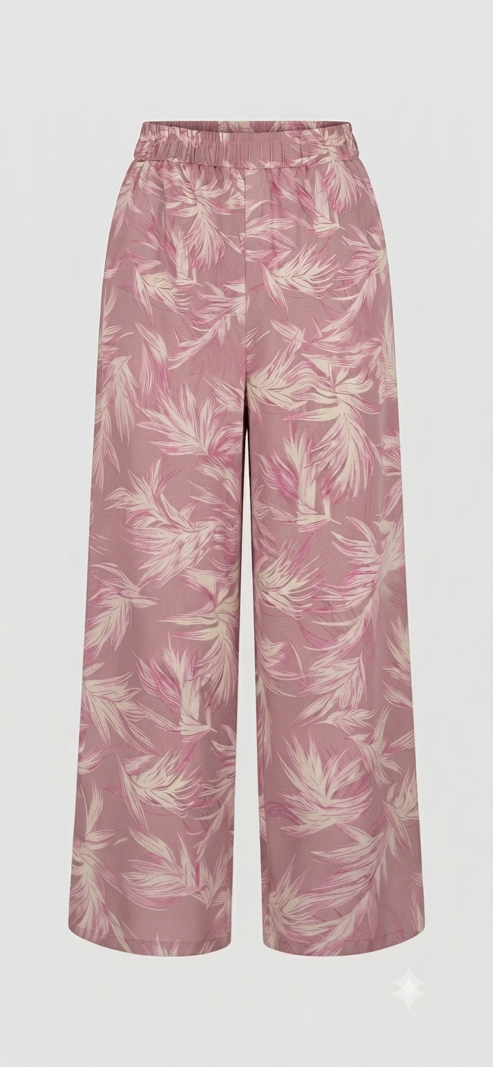 Blush Leaf Wide-Leg Pants 🌸