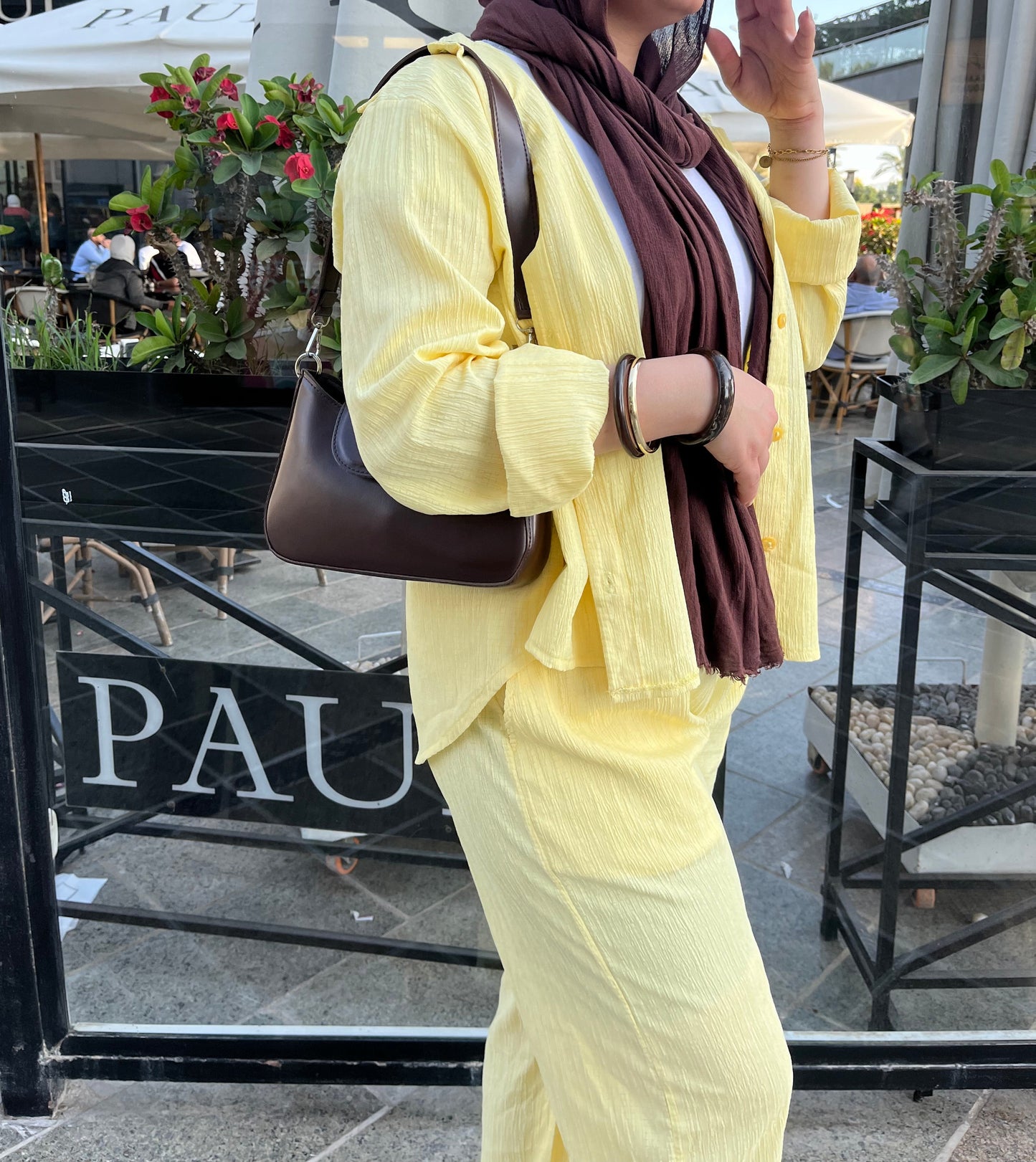 Yellow casual suit