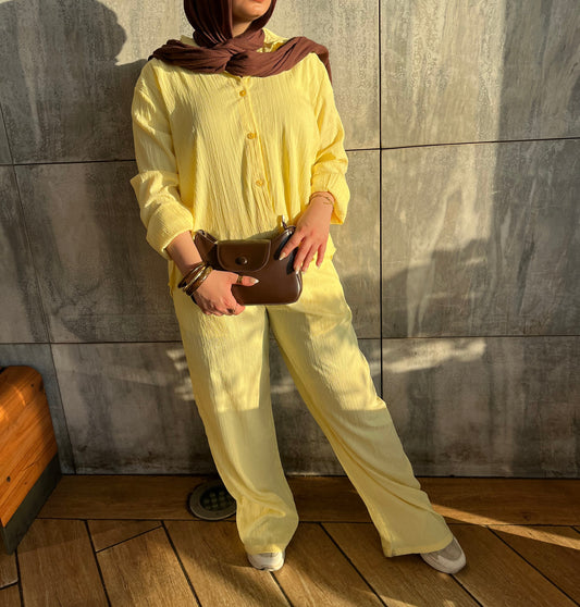 Yellow casual suit