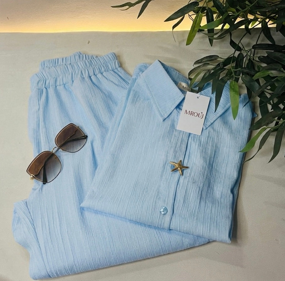 Baby blue suit