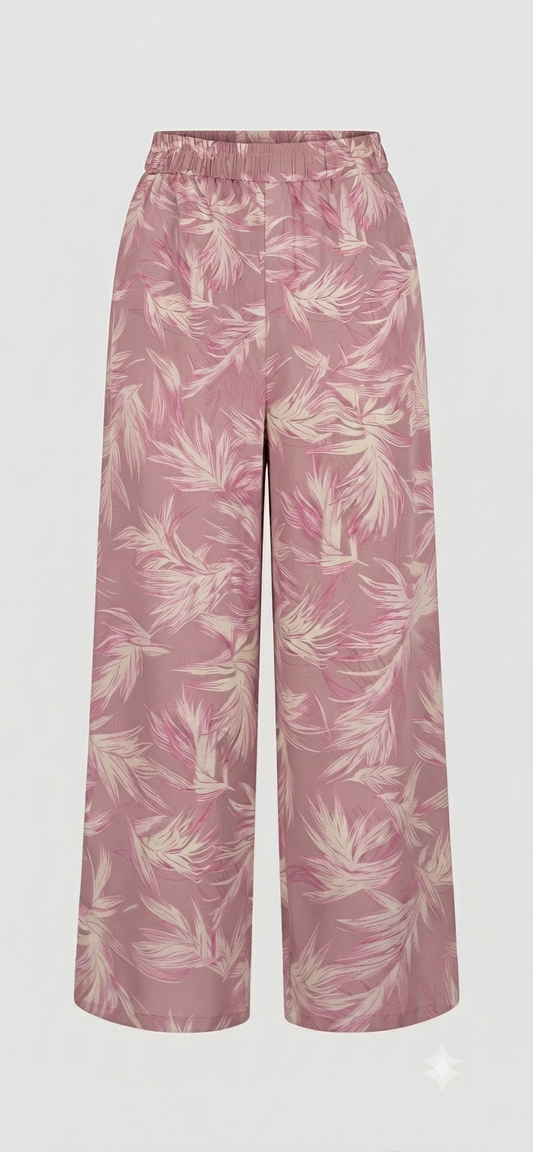 Blush Leaf Wide-Leg Pants 🌸