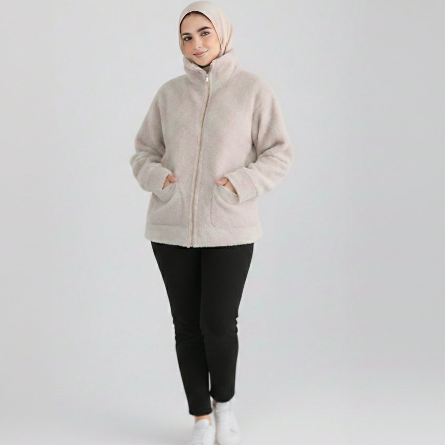Bouclé Zip-Up Jacket