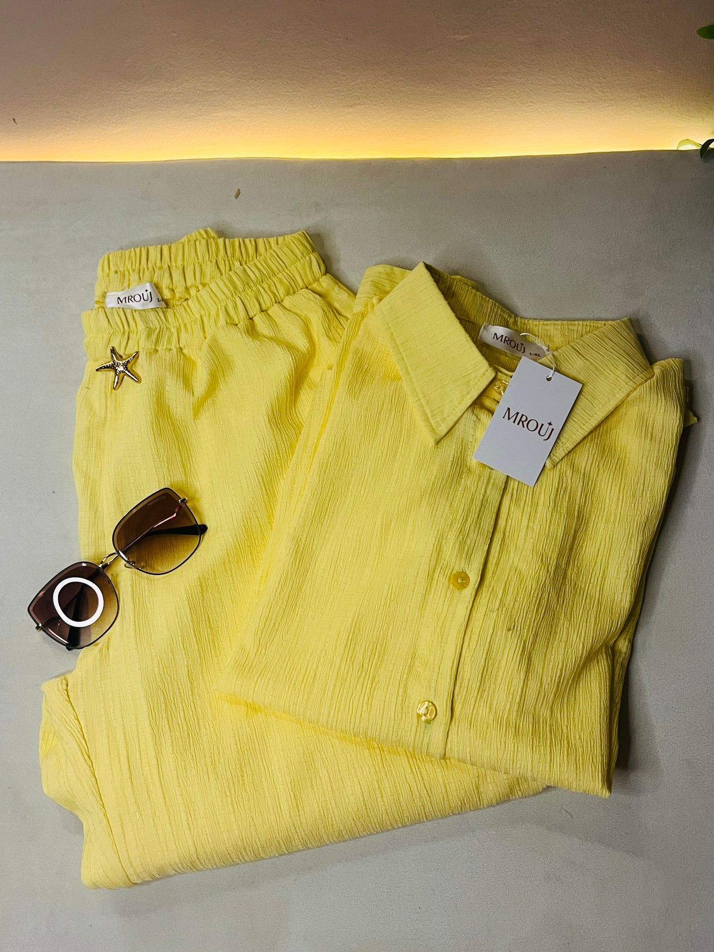 Yellow casual suit