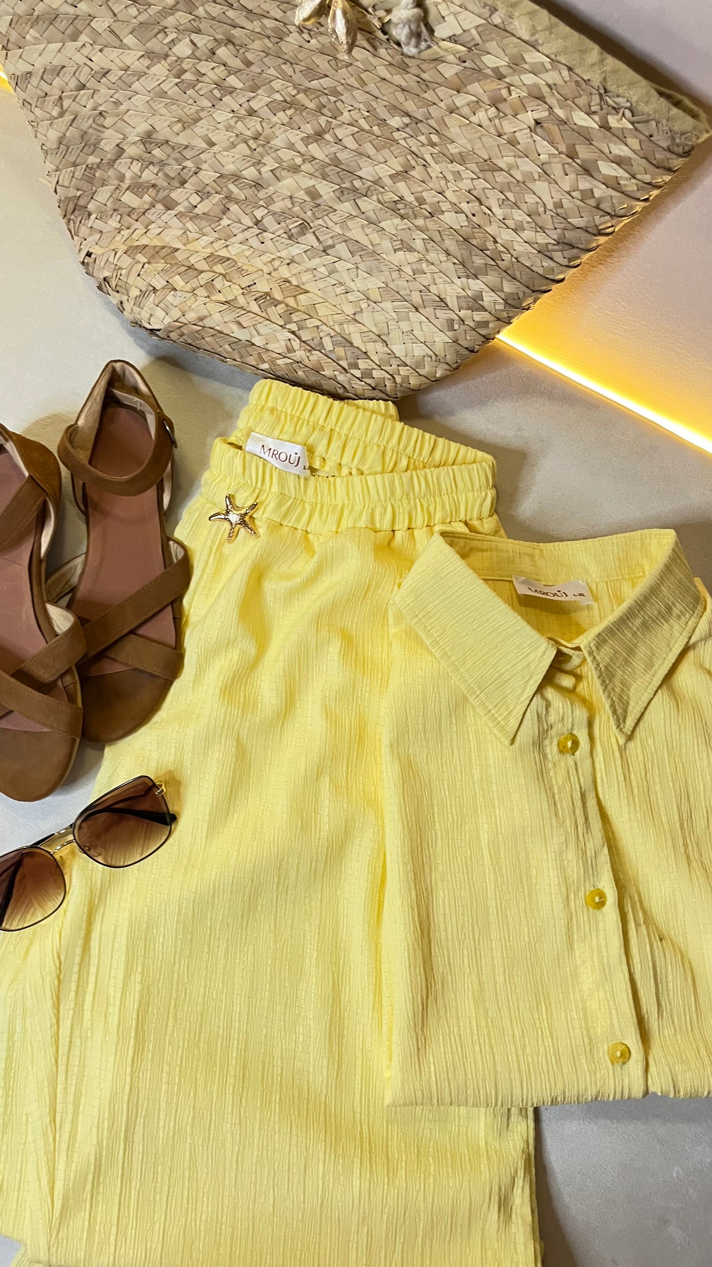 Yellow casual suit