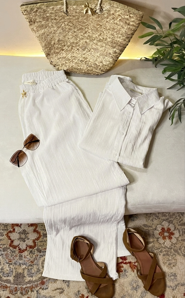 White casual suit