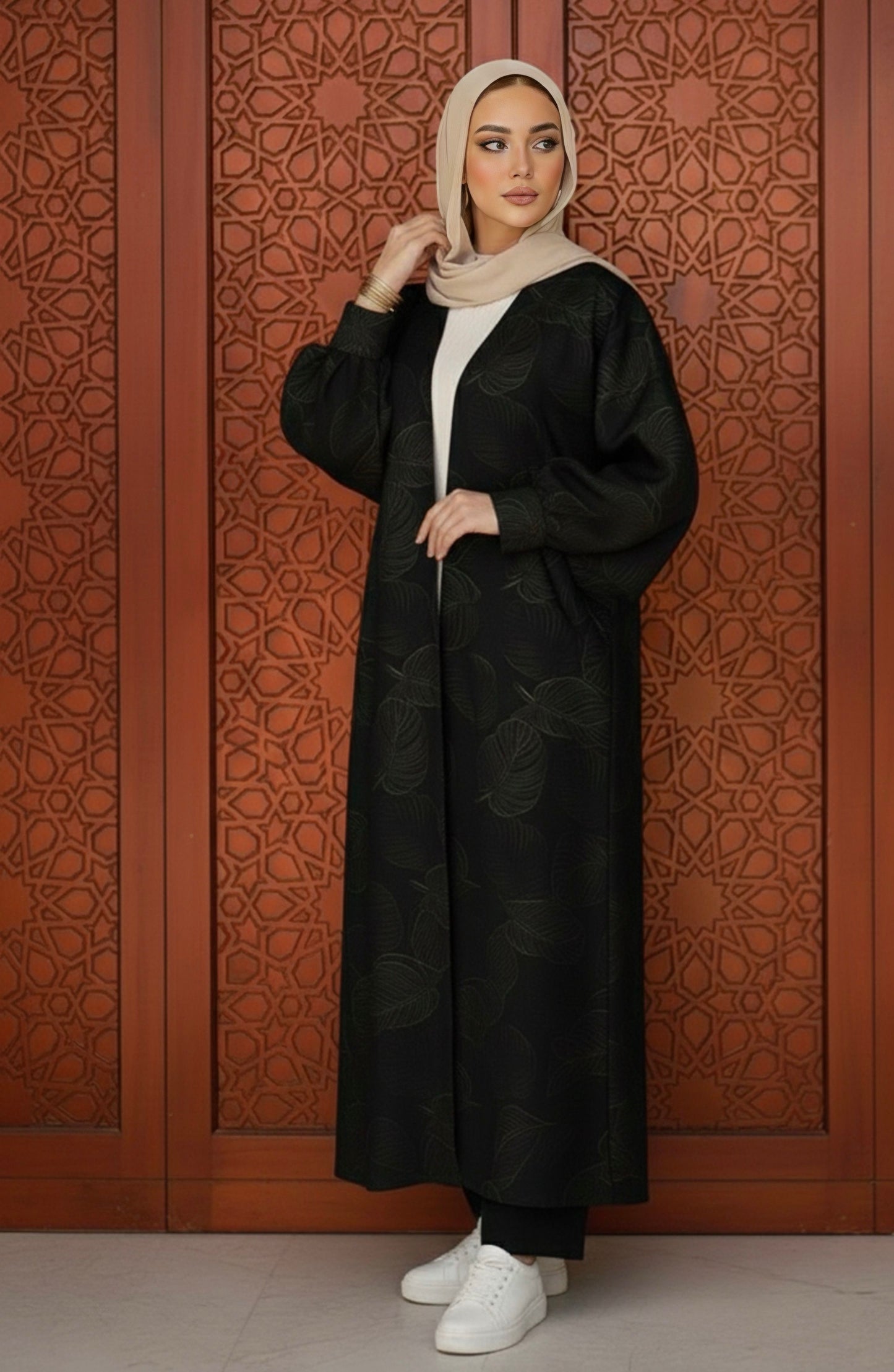 Leaf Pattern Open Kaftan 🌙