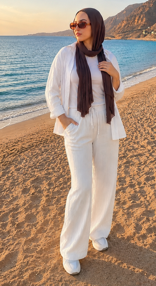 White casual suit