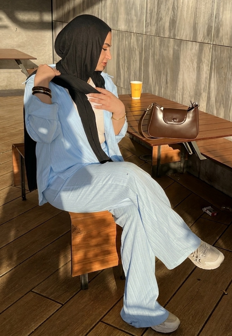 Baby blue suit