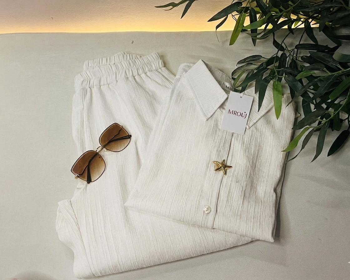 White casual suit