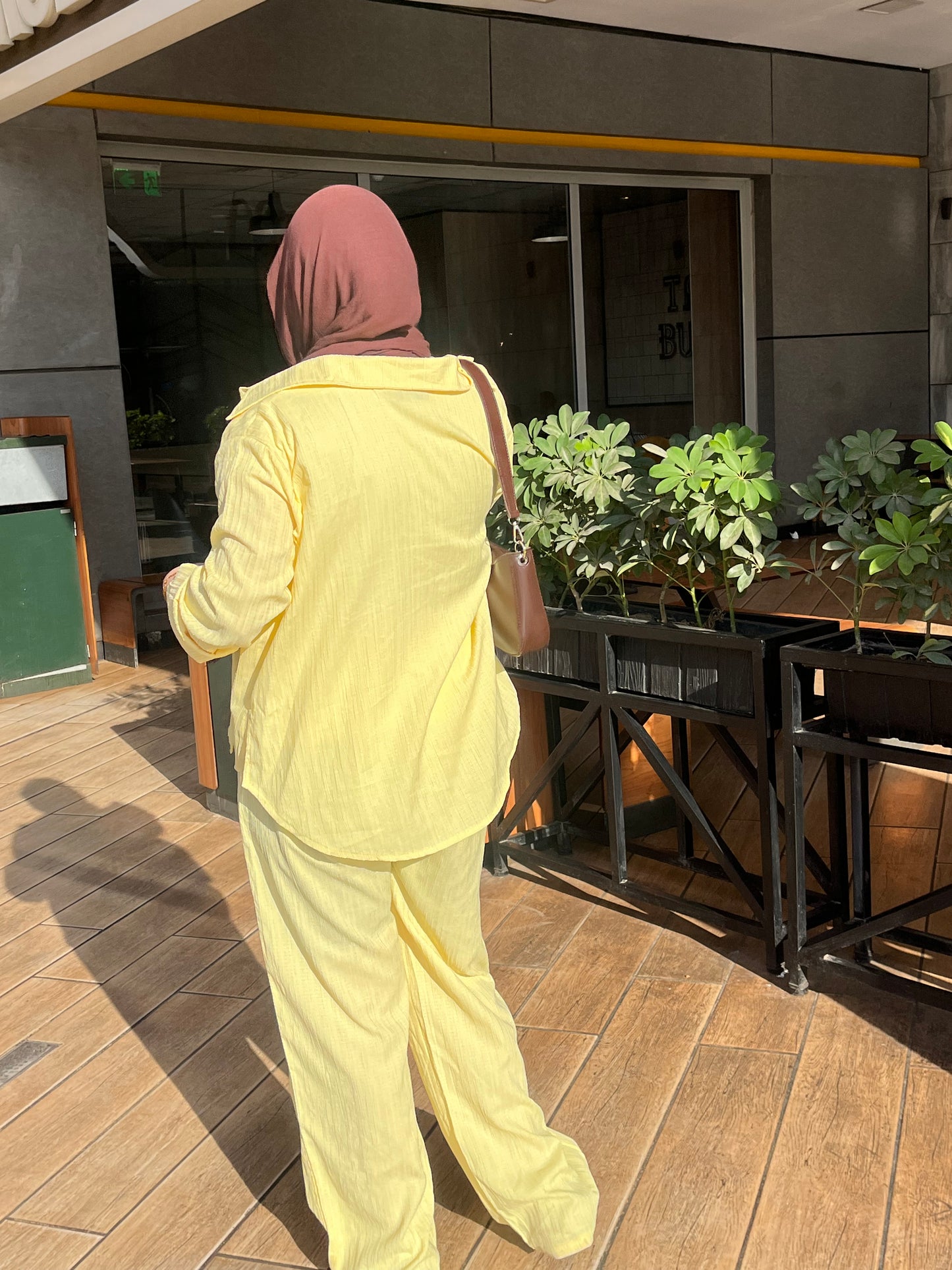 Yellow casual suit