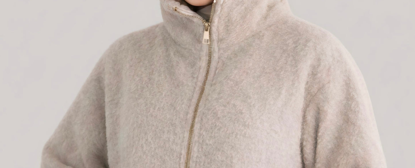 Bouclé Zip-Up Jacket