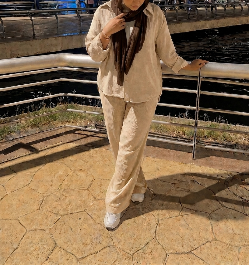 Beige casual suit