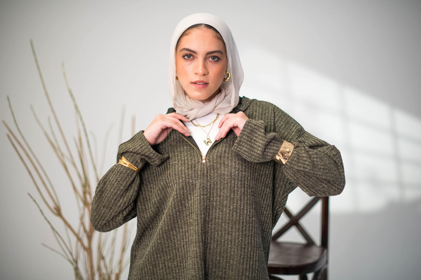 Ribbed Knit - Set In Olive