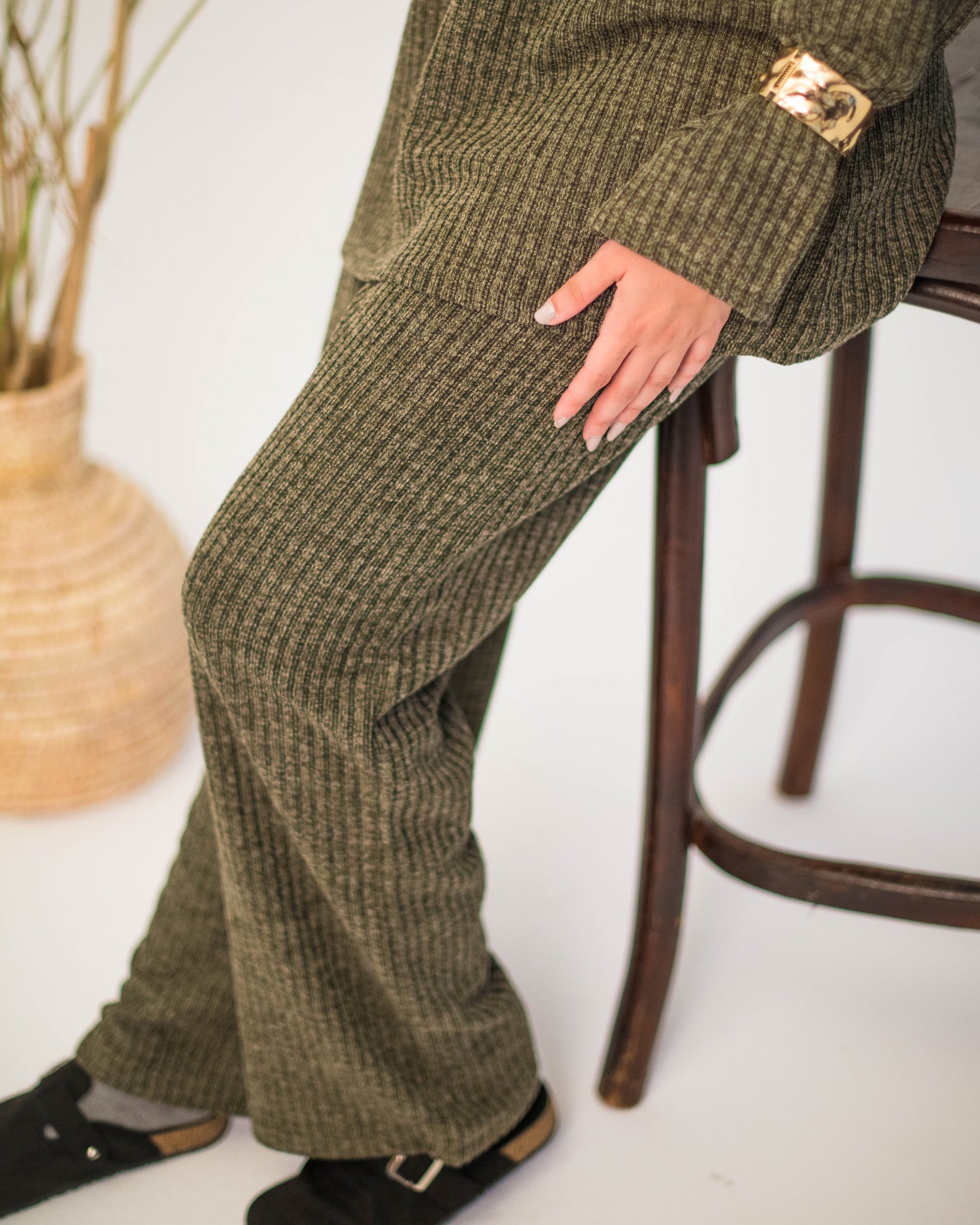 Ribbed Knit - Set In Olive