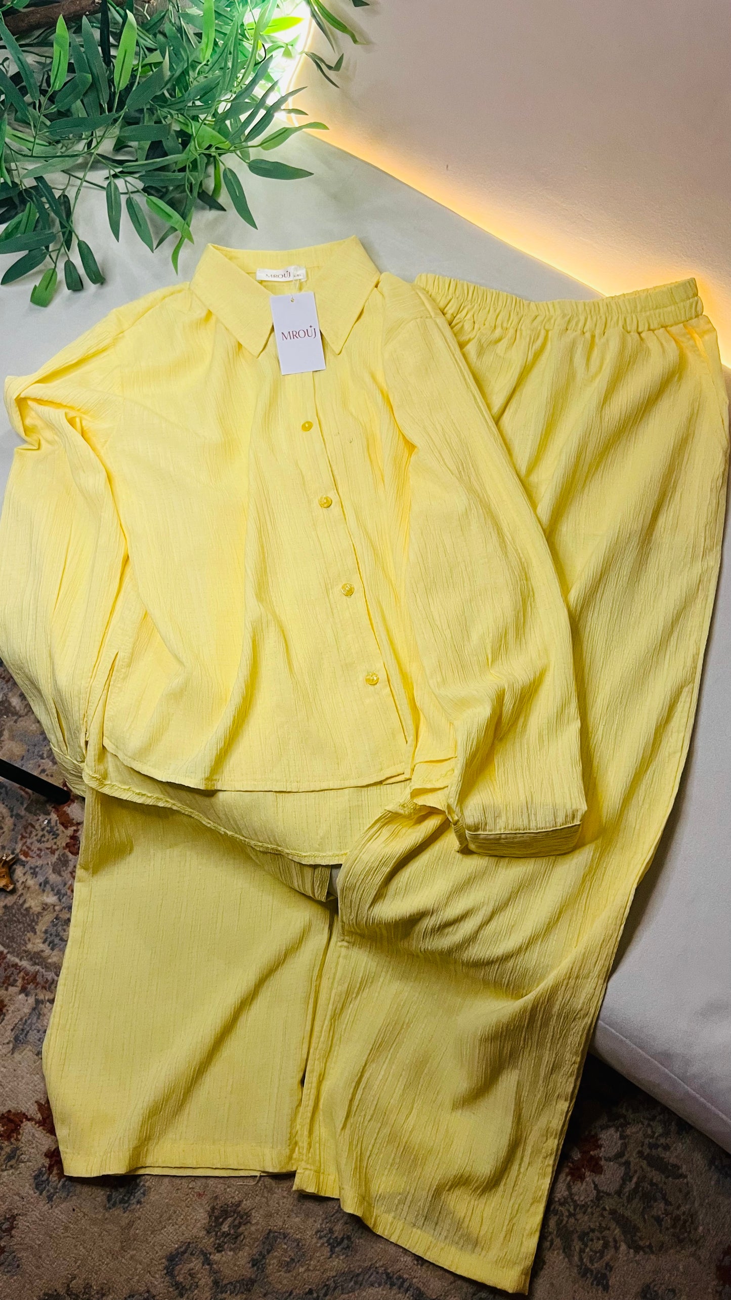 Yellow casual suit