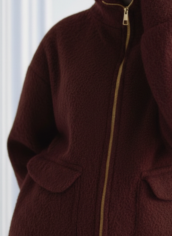 Bouclé Zip-Up Jacket